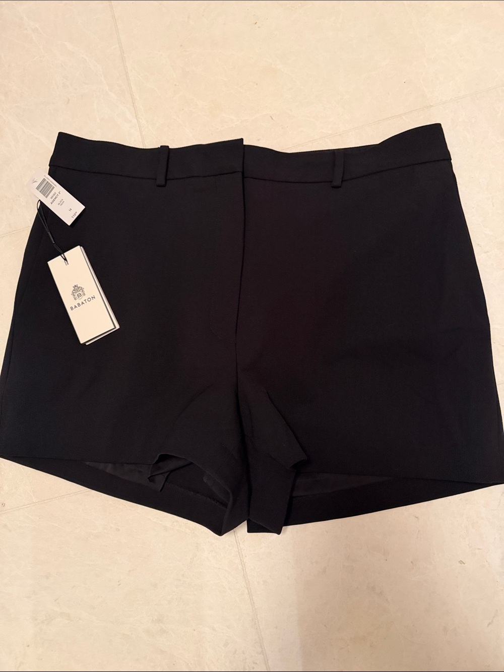 NWT Babaton sz 14 Aritzia Black Agency lined Short 3in High rise 95% wool urban